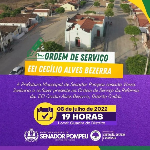 Ordem de Serviço da Reforma da EEI Cecílio Alves Bezerra, Distrito Codiá